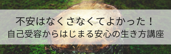 不安はなくさなくてよかった！自己受容からはじまる安心の生き方講座